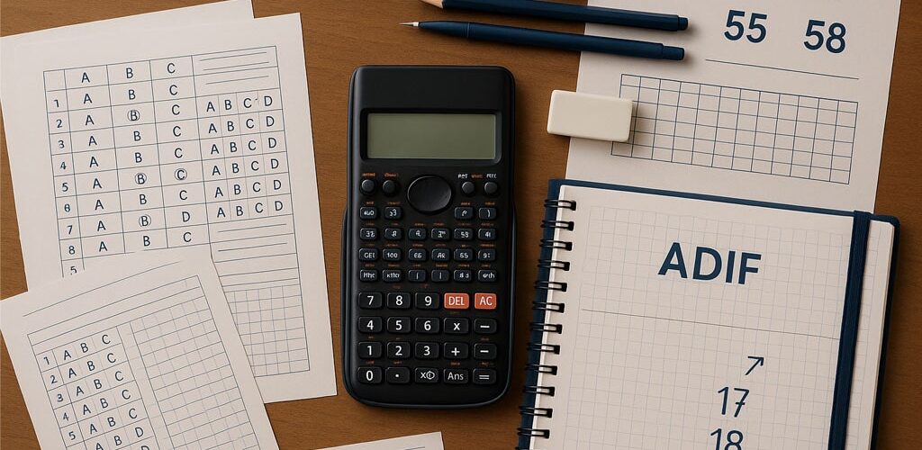 Calculadora de nota examen OEP ADIF 2025