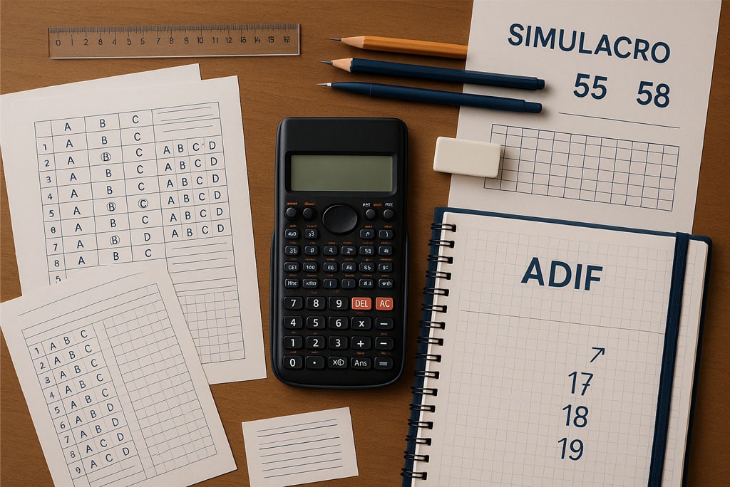Calculadora de nota examen OEP ADIF 2025