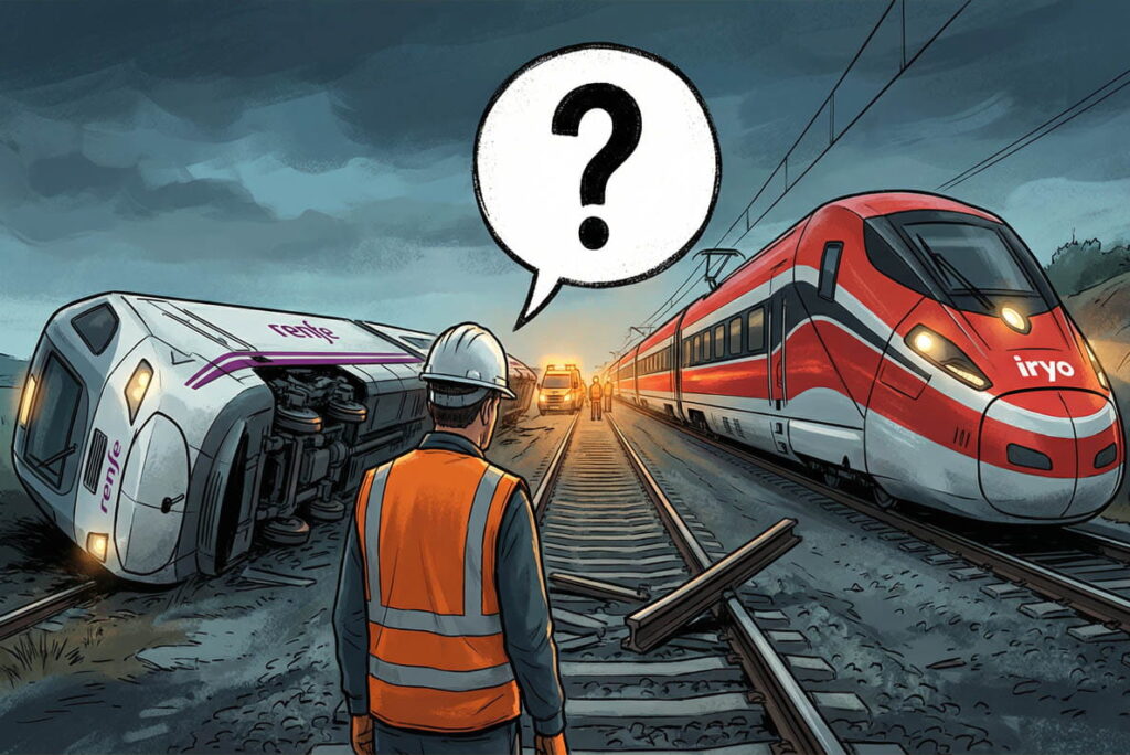 Imagen recreada del accidente de tren en Adamuz (Córdoba).